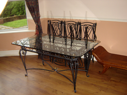 Tempered Glass Top Wrought-Iron Table & Six Chairs - Like New - Used only a Handful of Times - £50 - Available Now