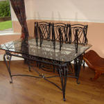 Tempered Glass Top Wrought-Iron Table & Six Chairs - Like New - Used only a Handful of Times - £50 - Available Now