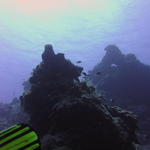 Looking up on a part of Santa Rosa Wall