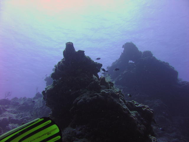 Looking up on a part of Santa Rosa Wall